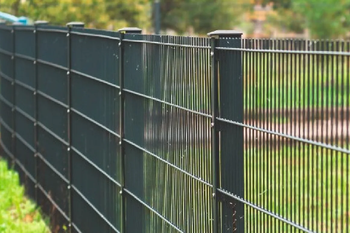 Schwarzer Metallzaun